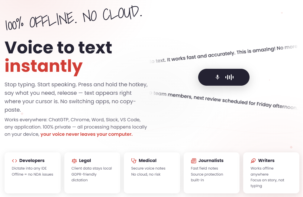 Murmur – Offline Speech to Text Screenshot